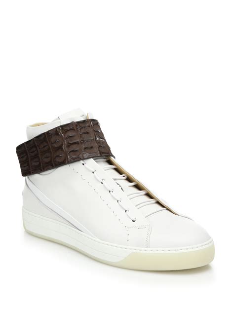 fendi white sneaker|fendi shearling leather sneakers.